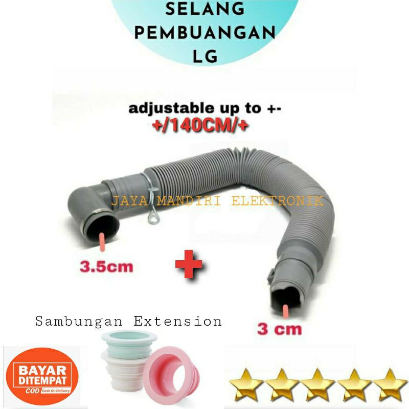 Selang Pembuangan Mesin Cuci LG 1 Tabung + Sambungan Extension