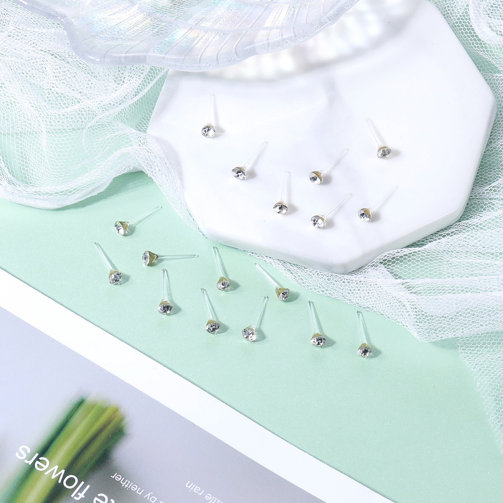 10 / 20 Pasang / Set Anting Stud Hypoallergenic Bahan Plastik Warna-Warni Ukuran 0.8Mm Untuk Wanita