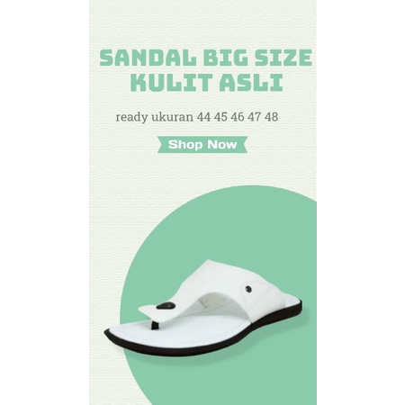Sandal KULIT ori sendal BIG SIZE sandal santai putih PRIA