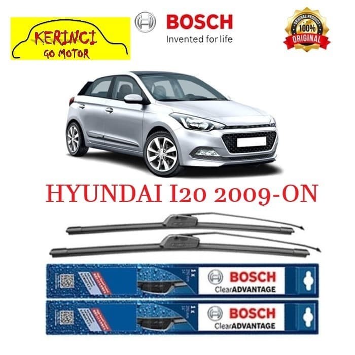 WIPER BOSCH CLEAR ADVANTAGE HYUNDAI I20 2009-ON 24&quot; &amp; 16&quot; SEPASANG