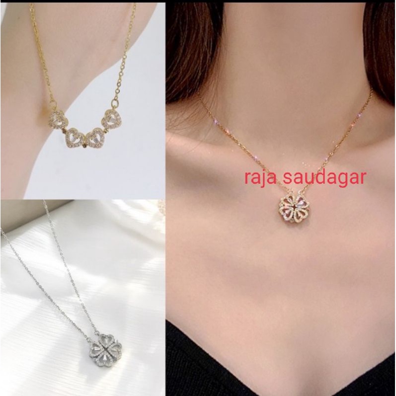 Edisi terbaru kalung love Korea 2 model,kalung titanium asli anti luntur anti karat,kalung perhiasan fashion wanita terbaru, perhiasan wanita import