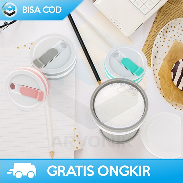 GELAS CANGKIR BISA DILIPAT FOLDABEL 350ML SILICONE CUP TRAVEL MUG 900