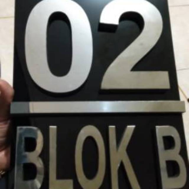 Pembuatan Nomor Alamat Rumah Stainless spoon acrylic