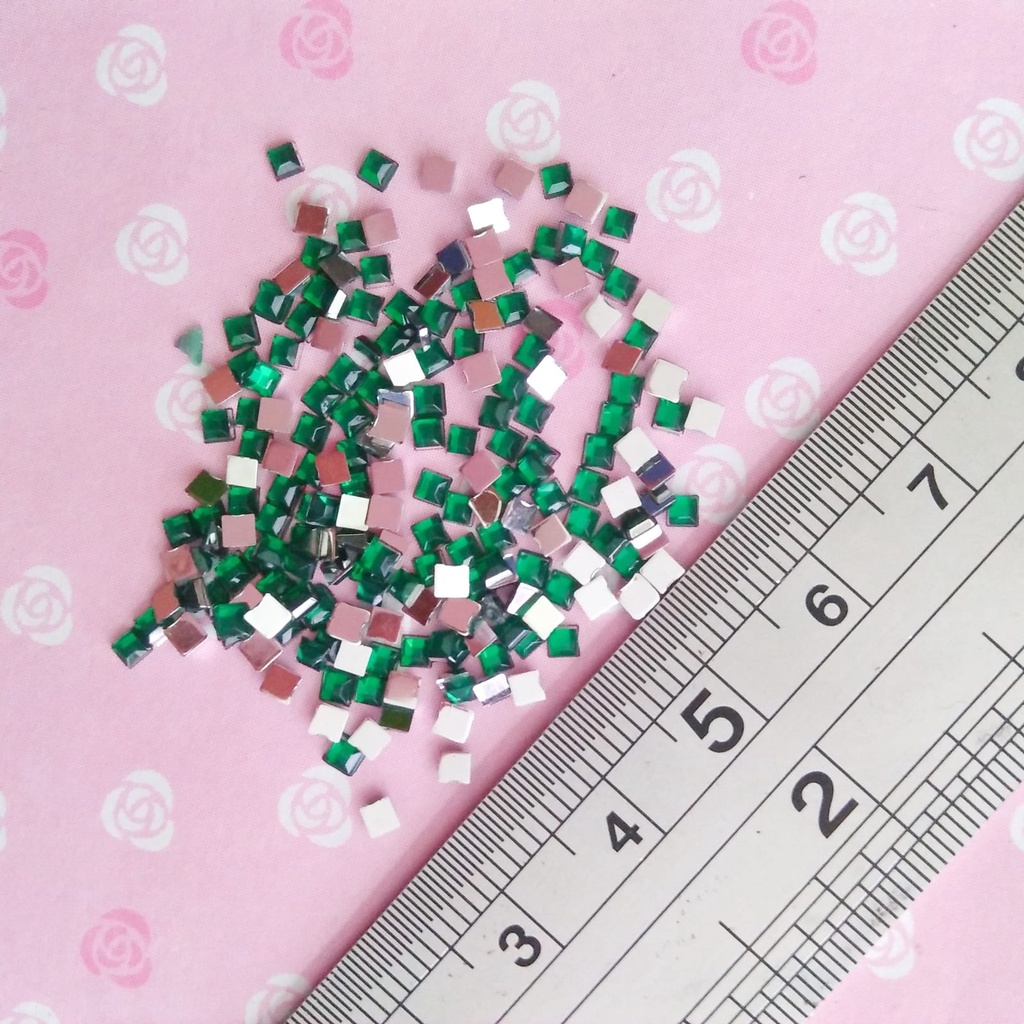 DEKORASI SLIME / CLAY / NAIL ART RHINESTONE SQUARE