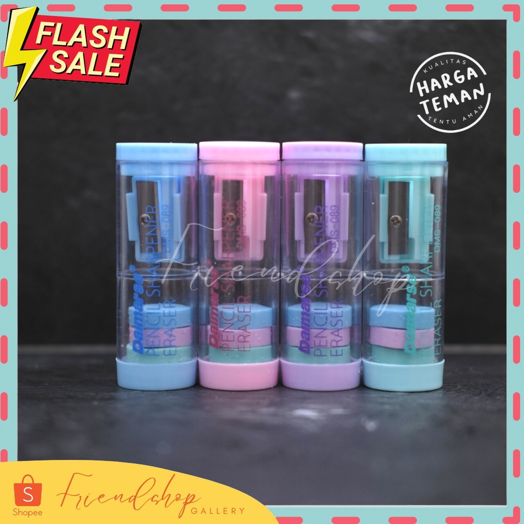 

2 IN 1 SERUTAN ISI 3 PENGHAPUS WARNA PASTEL STIP LUCU