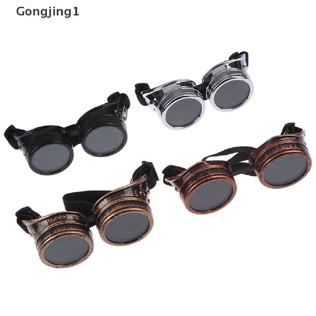 Gongjing1 Kacamata Hitam Gaya vintage steampunk Untuk cosplay