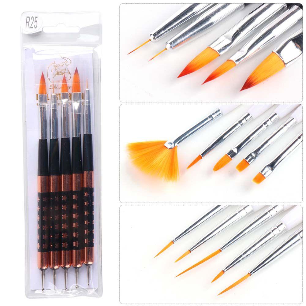 Mxbeauty Kuas Nail Art French Professional Gradient Pull Liner Brush Manicure Gel Brush Pena Terapi Cahaya