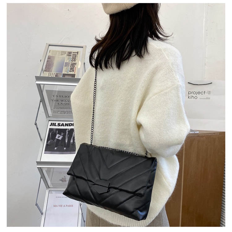 OVERFLOWS.ID Shoulder Bag Import Ala Korea Tas Bahu Wanita Tas Slempang Korea Tali Rantai