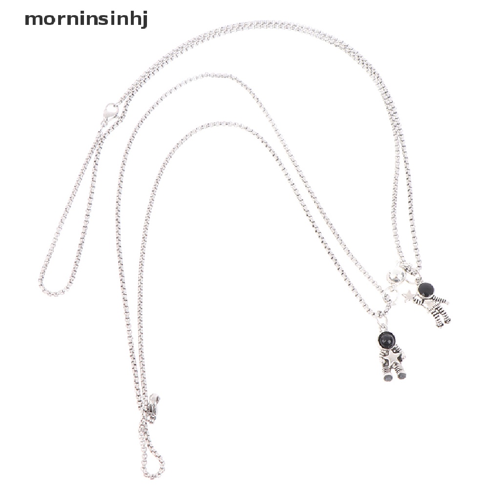 Mornin 2Pcs / Set Kalung Rantai Liontin Astronot Forever Magnet Untuk Pasangan / Pria / Wanita