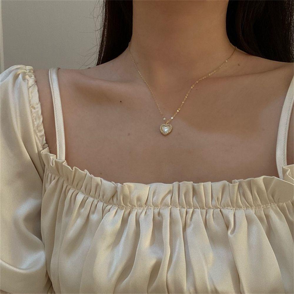 Lily Kalung Berbentuk Hati Fashion Wanita Hadiah Pernikahan Kalung Klavikula