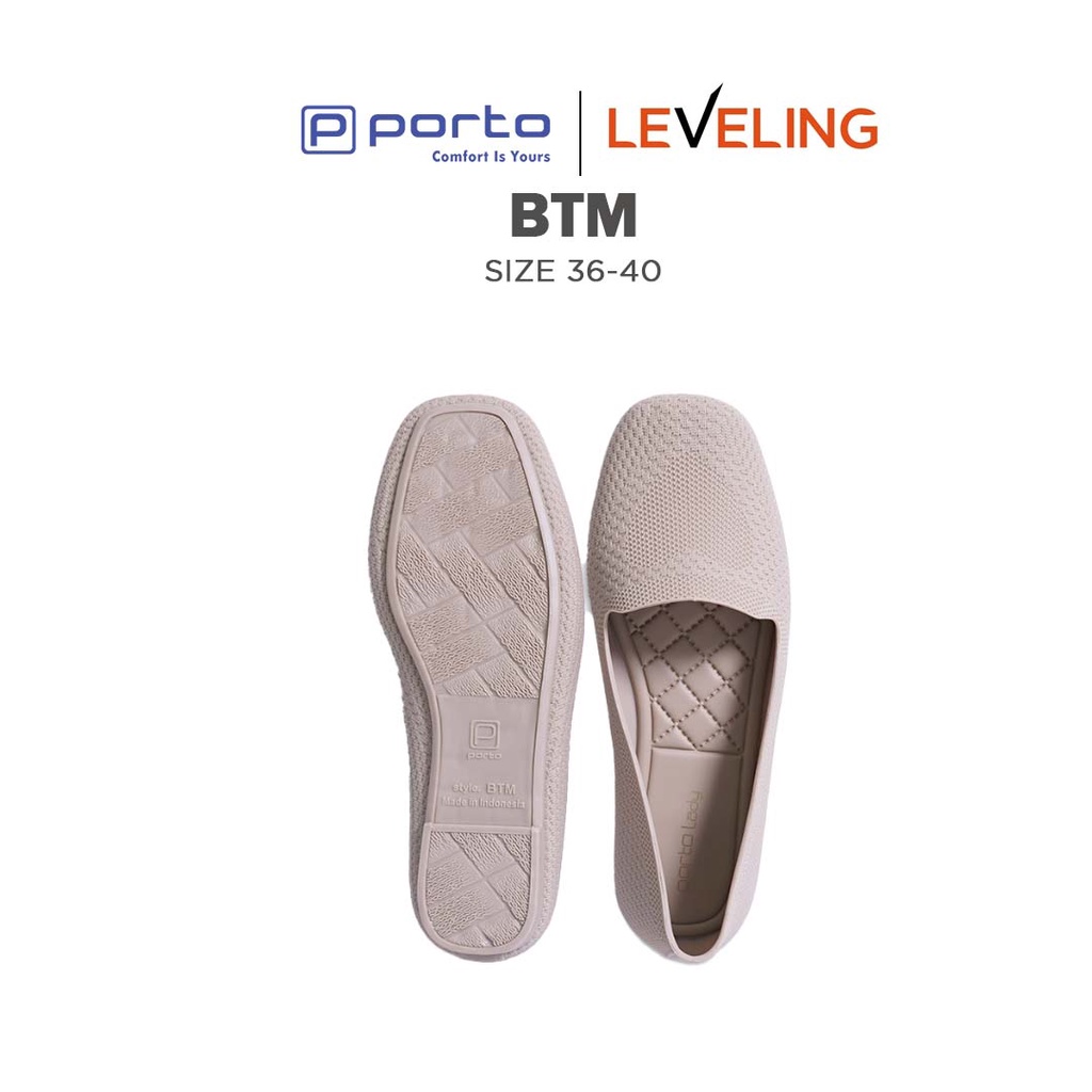 BTM - Porto Leveling Sepatu Wanita Flatshoes Karet Korea Sepatu Slip On Nyaman Bagus Casual Awet Kantor Porto Lady