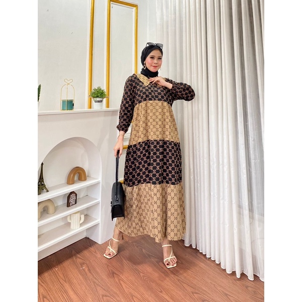 SAFINA MIDI DRESS / DRESS WANITA RAYON / BUSUI FRIENDLY