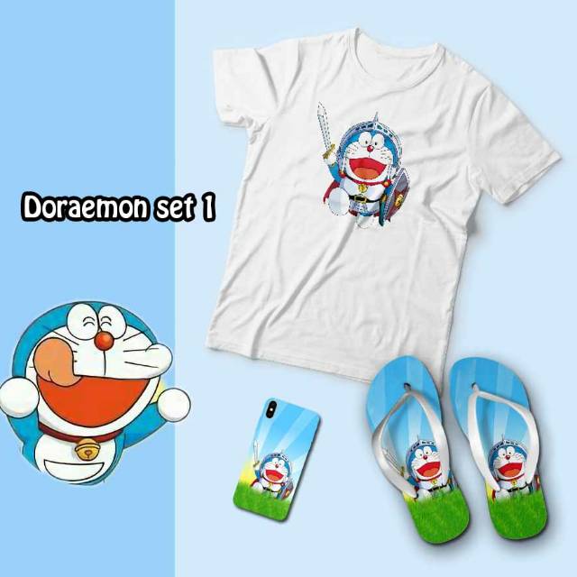 Doraemon Gift Kaos dan Sandal