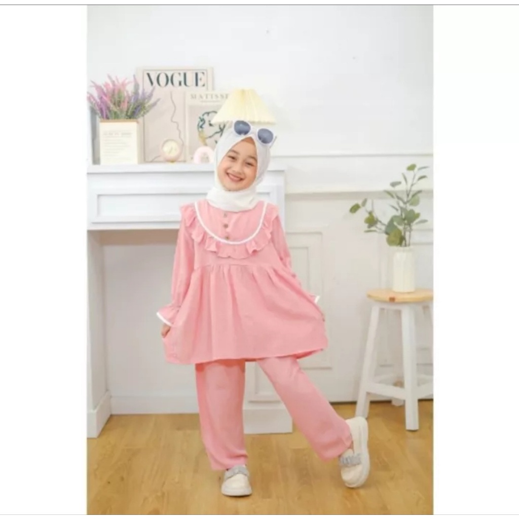 SET NADIA KIDS SETELAN ANAK PEREMPUAN TERBARU CRINKLE AIRFLOW size 4 6 8 10 tahun