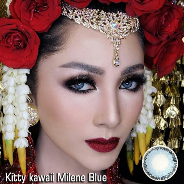 Softlens Kitty Kawaii Milene Warna Gray Brown dan Blue