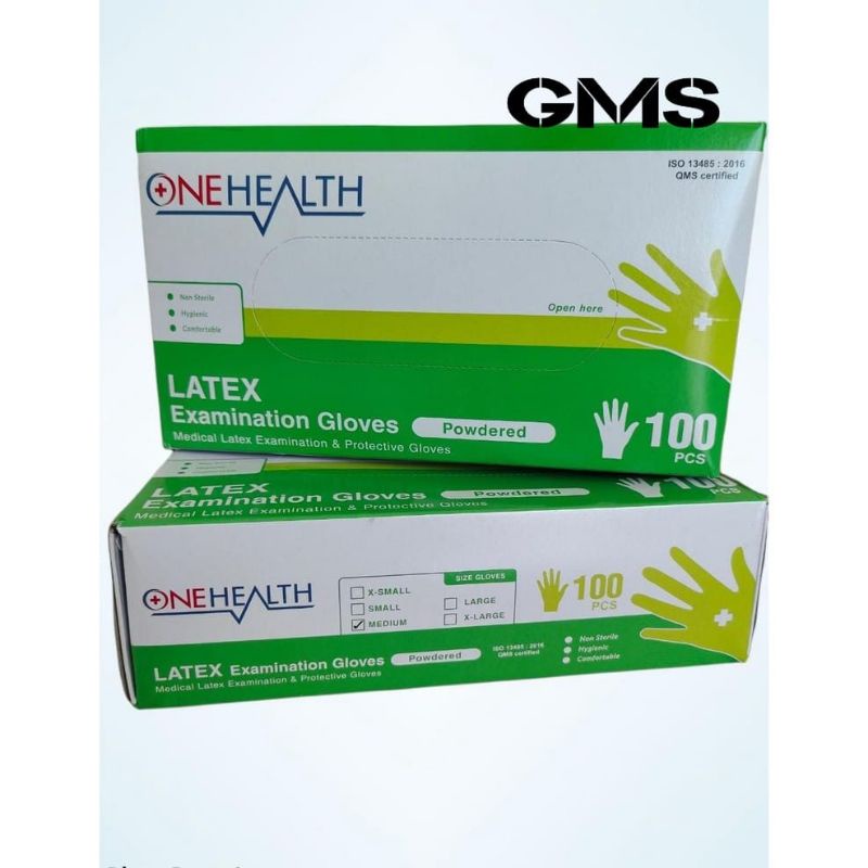 Sarung Tangan Latex Karet Onehealth Per Box isi 100 Pcs / Examination Gloves