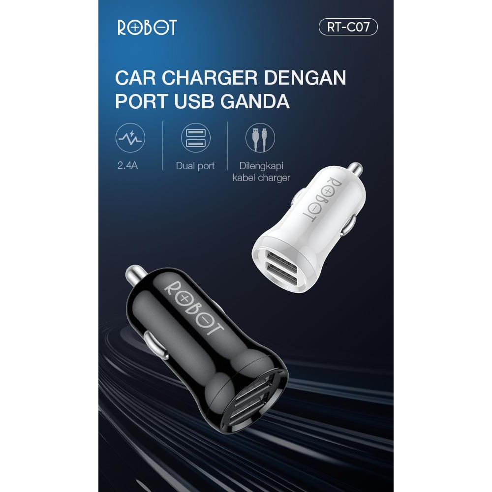 ROBOT RT-C07 2.4A dual port with Charging Cable original