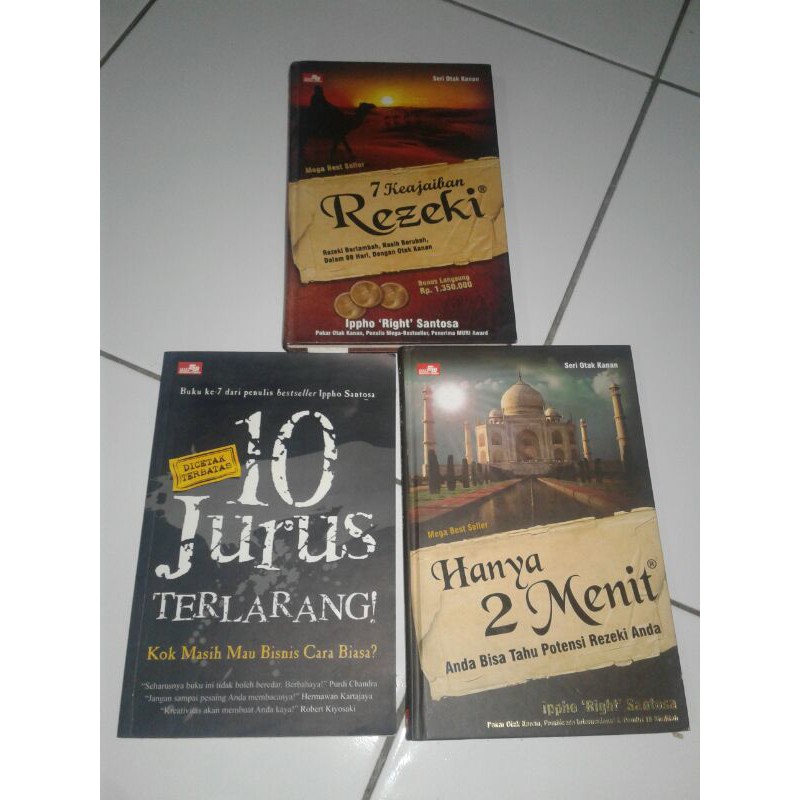 3 Buku Ippho Right Santosa 7 Keajaiban Rezeki, Hanya 2 Menit & 10 Jurus Terlarang