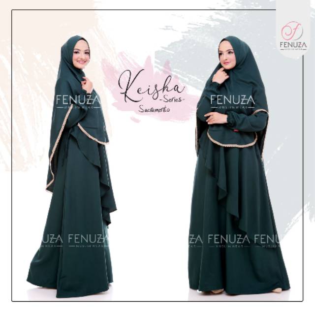 Keisha komplit set size S set Khimar Preloved ORI by Fenuza