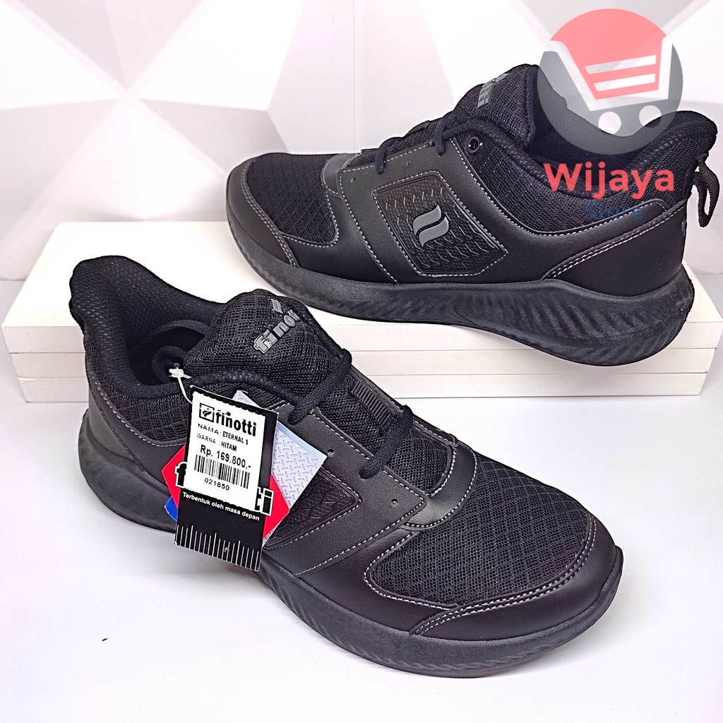 Sepatu Sekolah Finotti 38-41 Sneaker Classic Original Hitam Polos Kualitas Terpercaya dan Tahan Lama ETERNAL