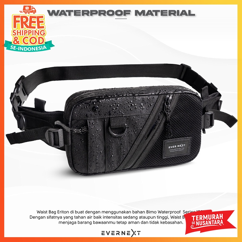 Tas Slempang Pria Eriton Waterproof Trendy Waistbag Dada Pria Anti Air Tas Pinggang Tahan Air Pria wanita Terbaru