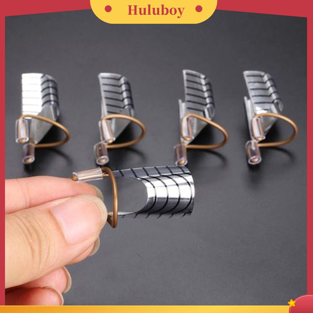 Huluboy Huluboy♡ 5pcs Alat Bantu Extension Kuku UV Gel Akrilik Bahan Aluminum Dapat Dipakai Ulang