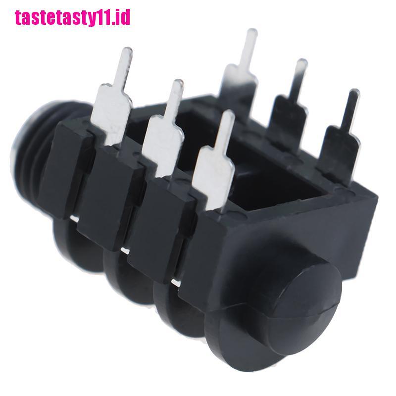 5pcs jack audio stereo 6.35mm / 6.35 6P / 6PIN female socket / jack Untuk Mikrofon