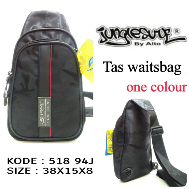 TAS WAISTBAG COWOK JUNGLE SURF BY ALTO 51894J WARNA HITAM TERMURAH