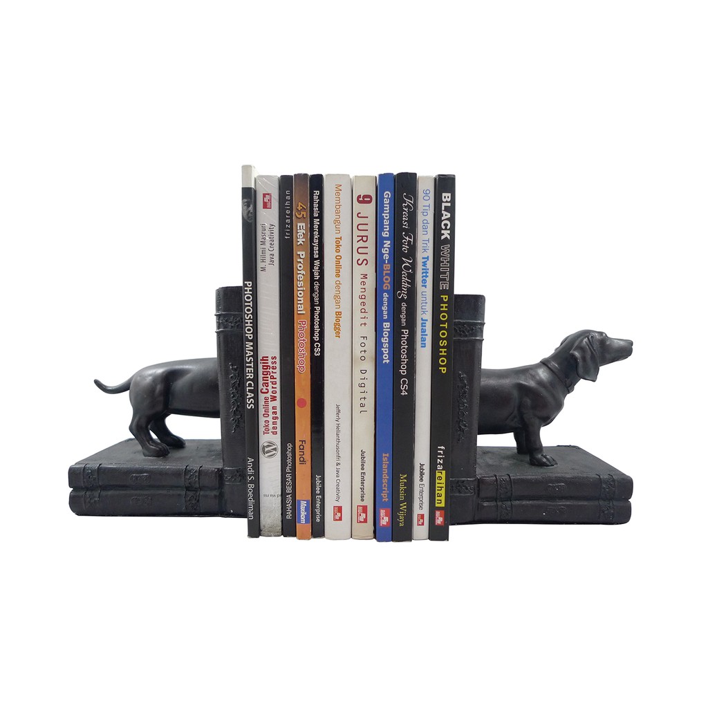 

Pembatas Buku/Book End Black Long Dog