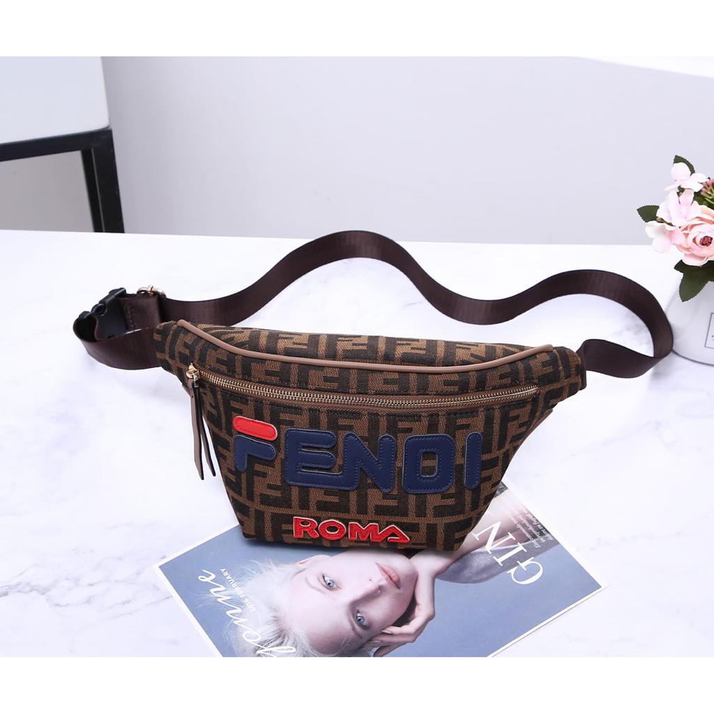 Fendi Roma FF Kanvas Waist Bag Multy Fungsi 18206-1 WS
