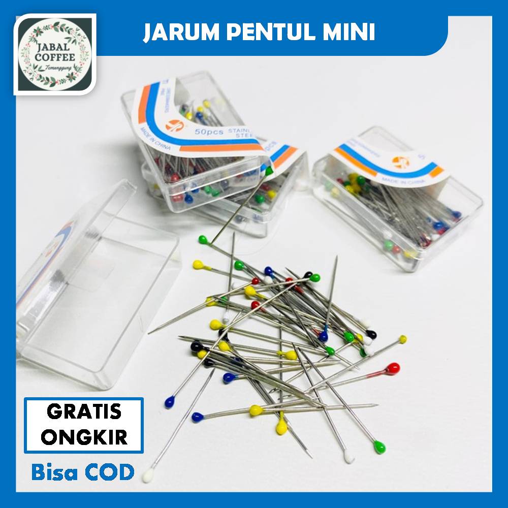 Jarum Pentul Kotak Kecil / Jarum Pentul Mini / Jarum Hijab / Jarum Pentul Warna Warni