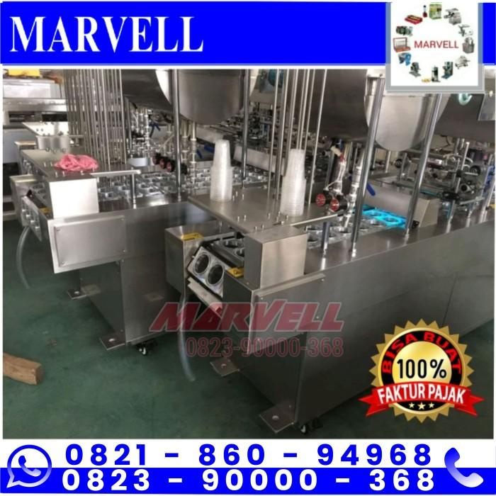 Gelastakar | Mesin Filling Cup Sealer 2 Line Full Otomatis - Produksi Cairan Gelas