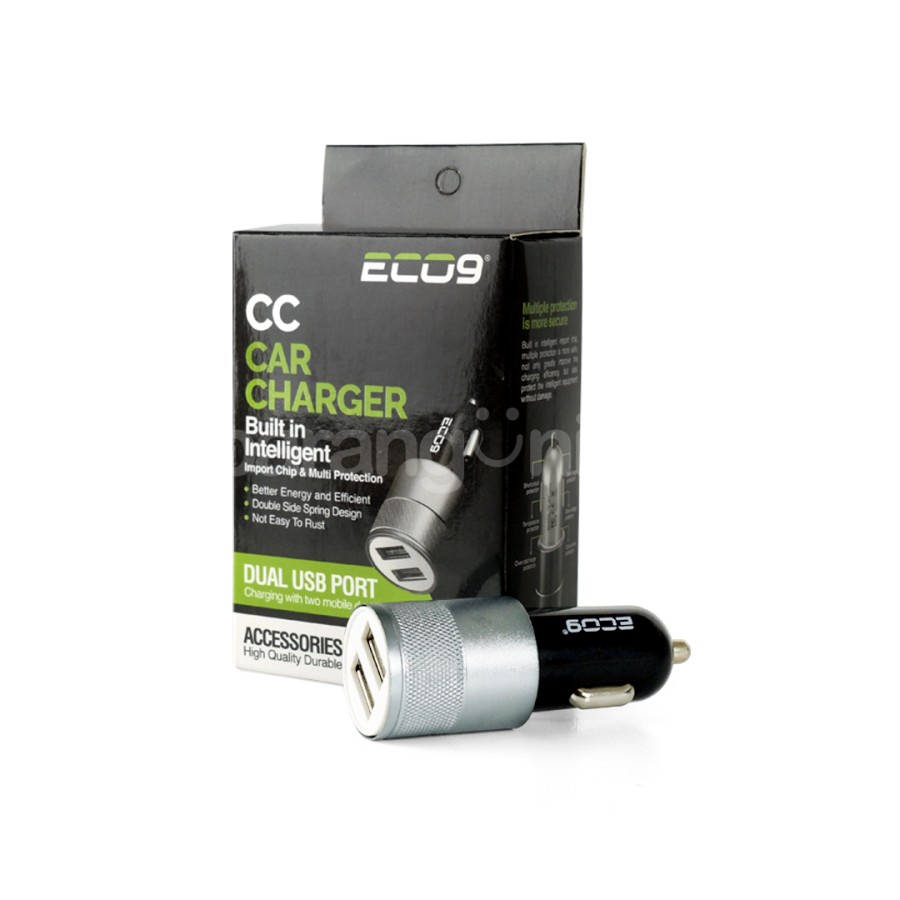 CAR CHARGER ECO9 DUAL USB PORT / CHARGER MOBIL / SAVER MOBIL