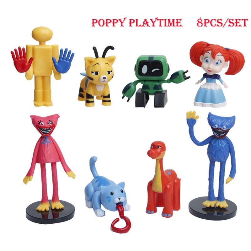 8pcs / set Mainan Boneka Action Figure Karakter Game Horor Poppy Playtime Peluche Untuk Hadiah Ulang Tahun Anak