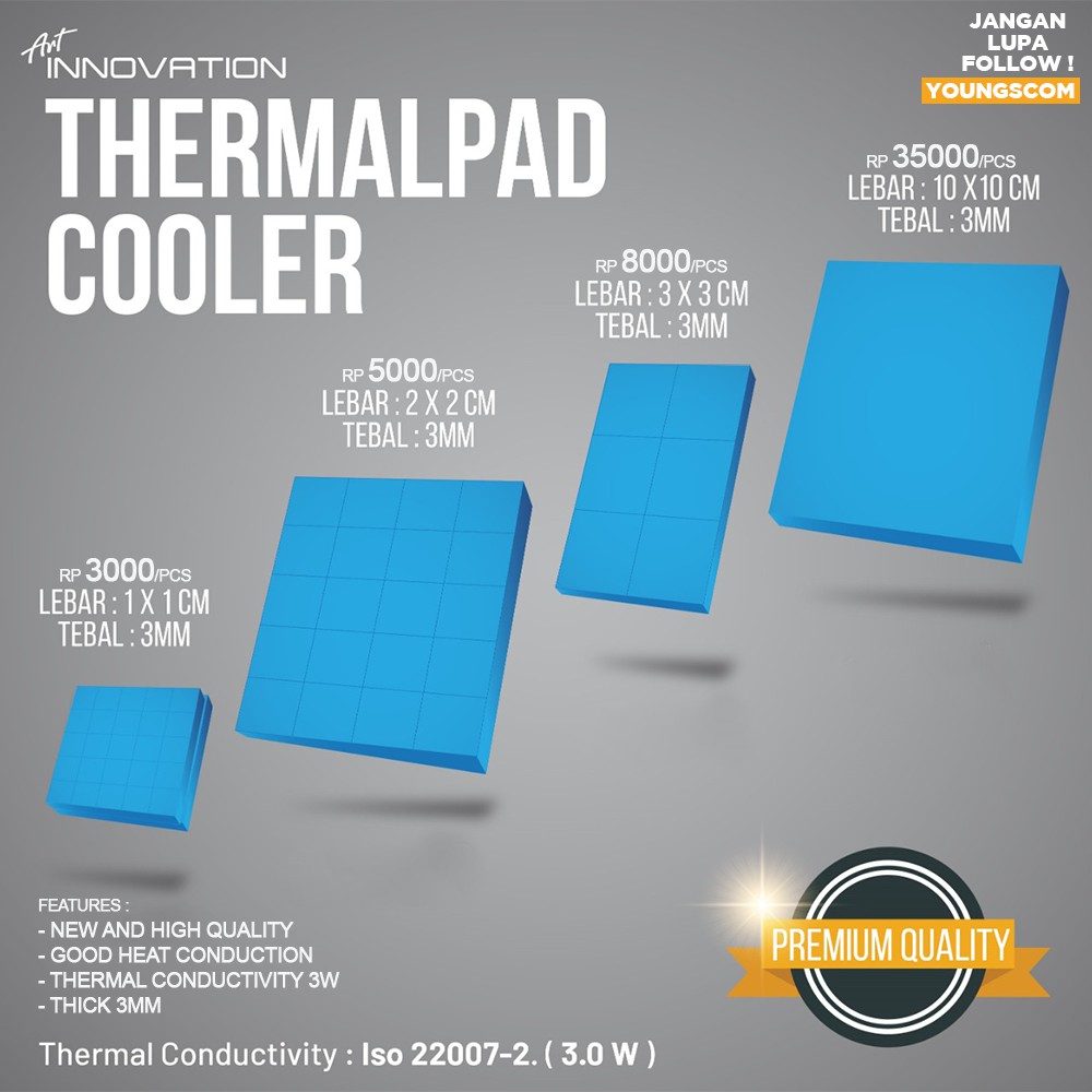 THERMALPAD CONDUCTIVE SILICONE FOR GPU HEATSINK COOLING THERMAL PAD