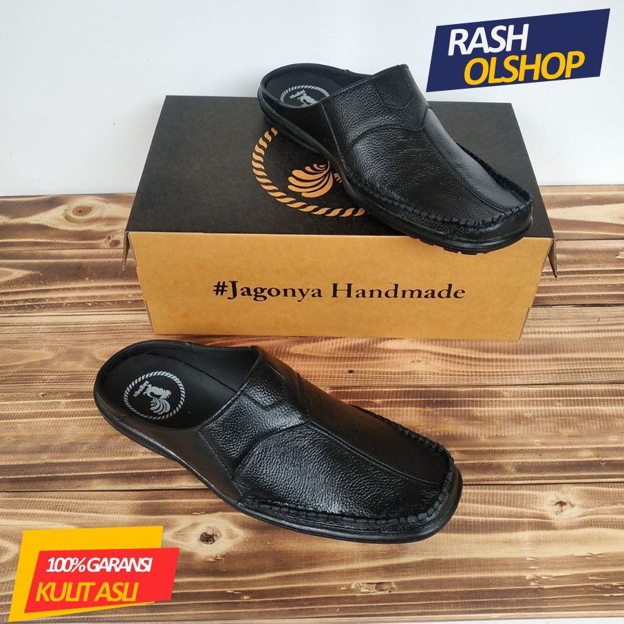 Sepatu Sandal pria kulit asli Selop Bustong Pria Terbaru