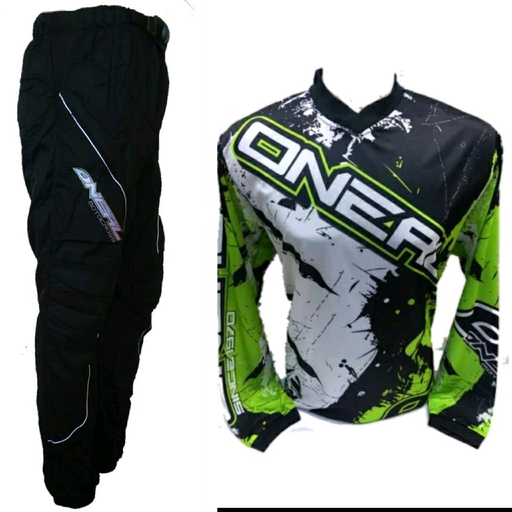 GROSIR MURAH JERSEY HITAM CELANA HITAM SETELAN TRAIL CROSS MOTOCROSS ONEAL 2