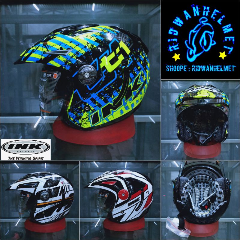 Helm Original INK T-1 Motif Double Visor Size M - L - XL