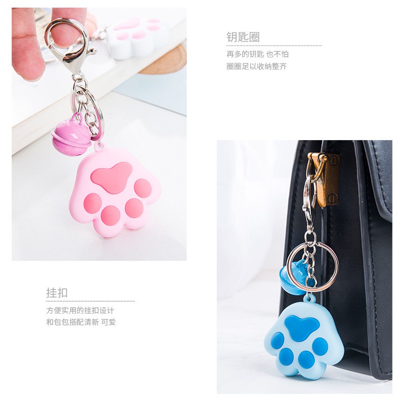 KCPW gantungan kunci paw kucing keychain aksesoris tas bell lonceng