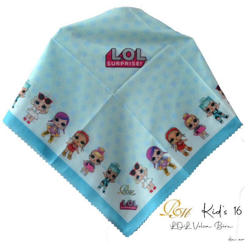 RM kerudung imut anak/kerudung anak LOL/hijab anak LOL/kerudung LOL Biru