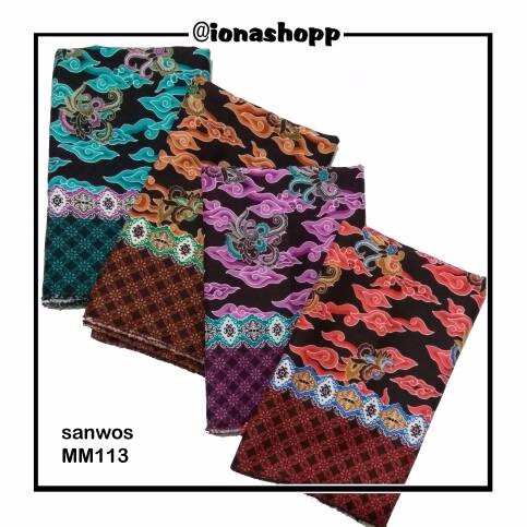Bahan Kain Batik Sanwos Murah Motif Mega Mendung MM113