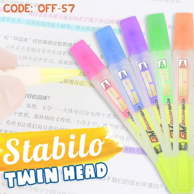 ALAT TULIS HIGHLIGHTER PEN STABILLO TWIN HEAD