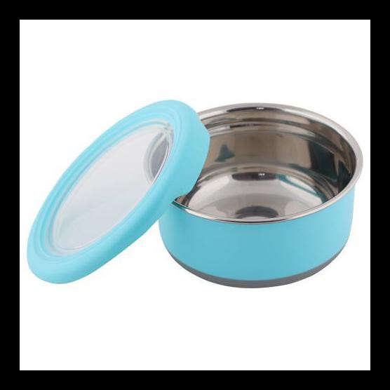 (COD) TEDEMEI LUNCHBOX 6857 TEMPAT MAKAN ANAK STAINLES STEEL MURAH AWET ANTI TUMPAH PINK HIJAU BIRU