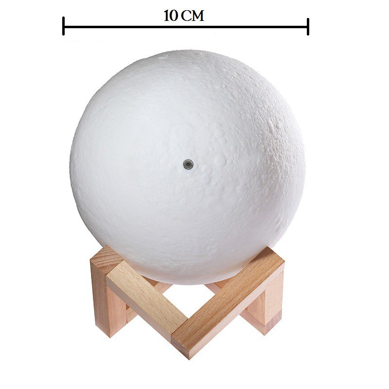 Moon Lamp 3D Printing Desk Light - Lampu Tidur Bentuk Bulan - 10 cm