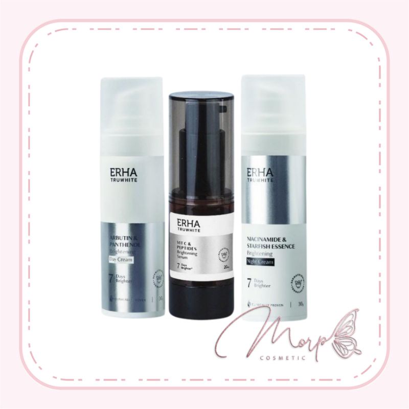 MORP - Paket Erha Truwhite Brightening - ( Serum + Day Krim + Night Krim)