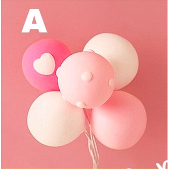 Topper Cake Balon Hiasan Kue Tart Toper Balon Warna Pastel Motif