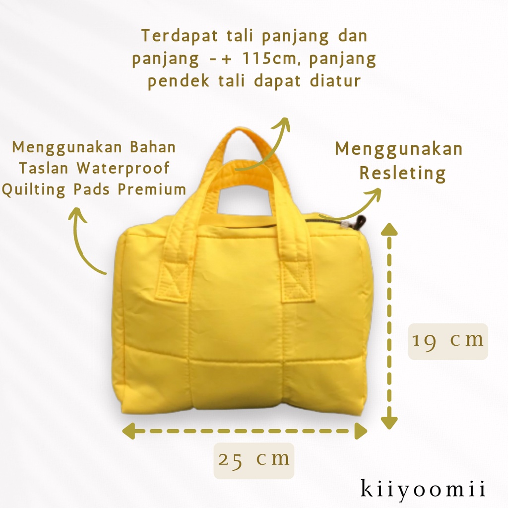 Slingbag Puffy Quilting bag tas  kekinian tas slempang wanita tebal waterproof quilt resleting || kiiyoomii ||