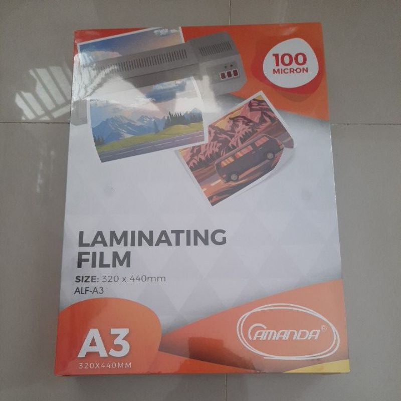 

Plastik Laminating A3 Amanda 100 Micron (1 Pak) / Laminating Amanda A3
