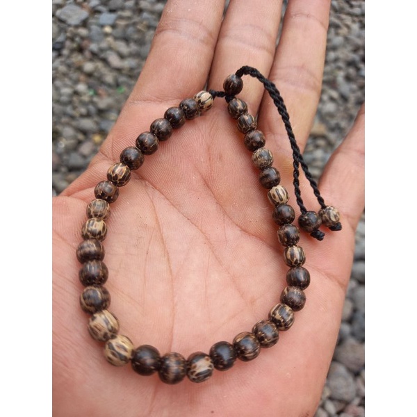 gelang tasbih 33 butir gelang kayu liwung asli gelang  liwung macan