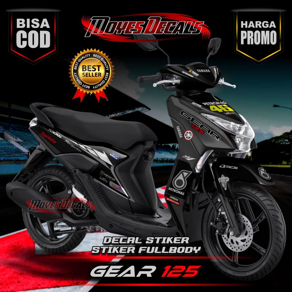 Decal Yamaha Gear 125 Petronas Silver